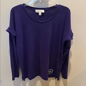 MICHAEL Michael Kors Purple Ruffled Long Sleeve Blouse